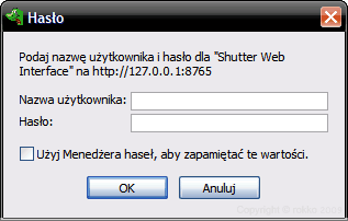 Shutter - interfejs WWW, autoryzacja