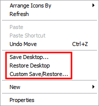Desktop Restore - opcje